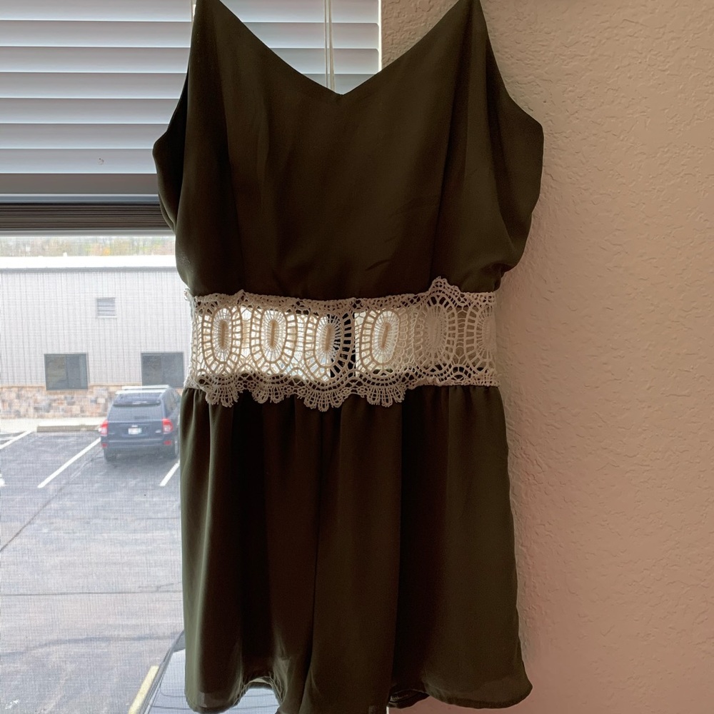 Army green romper